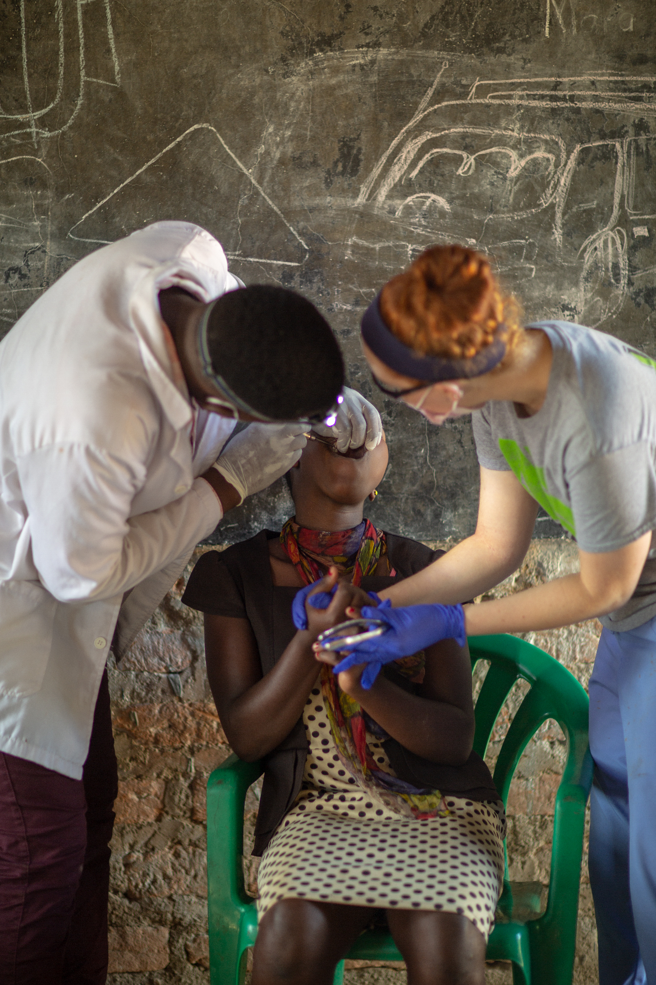 Medical examination in community classroom